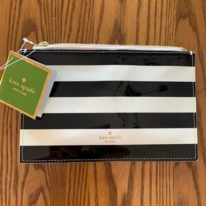 Kate Spade black stripe pouch
